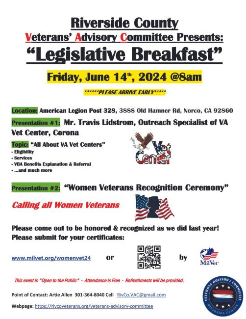Legislative Breakfast June 2024 Flyer
