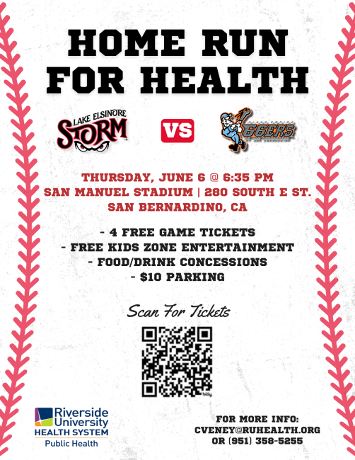 Home Run for Health Flyer