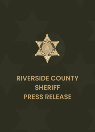 RivCo Sheriff Press Release